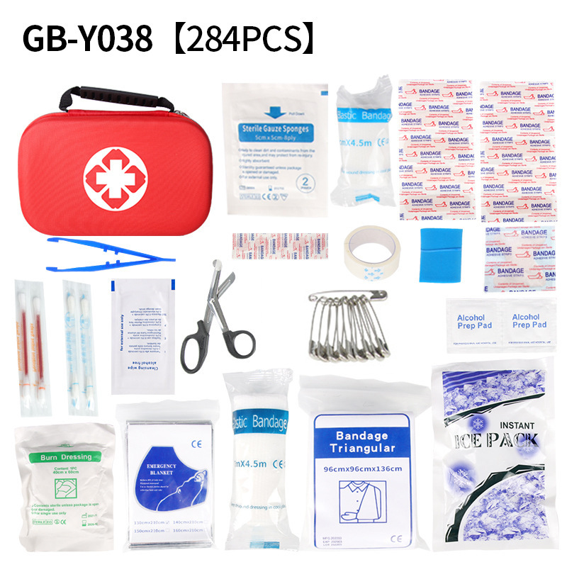 Cross-Border vehicle first aid kit 21 284-piece emergency rescue package for outdoor travel portable emergency kit suit