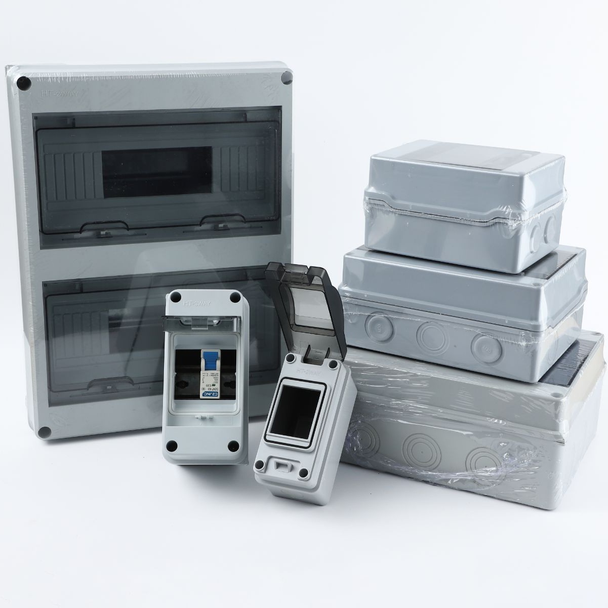 Ht Household Outdoor Concealed Waterproof and Dustproof Distribution Box All-Plastic Air Switch Box 3-24 Circuits