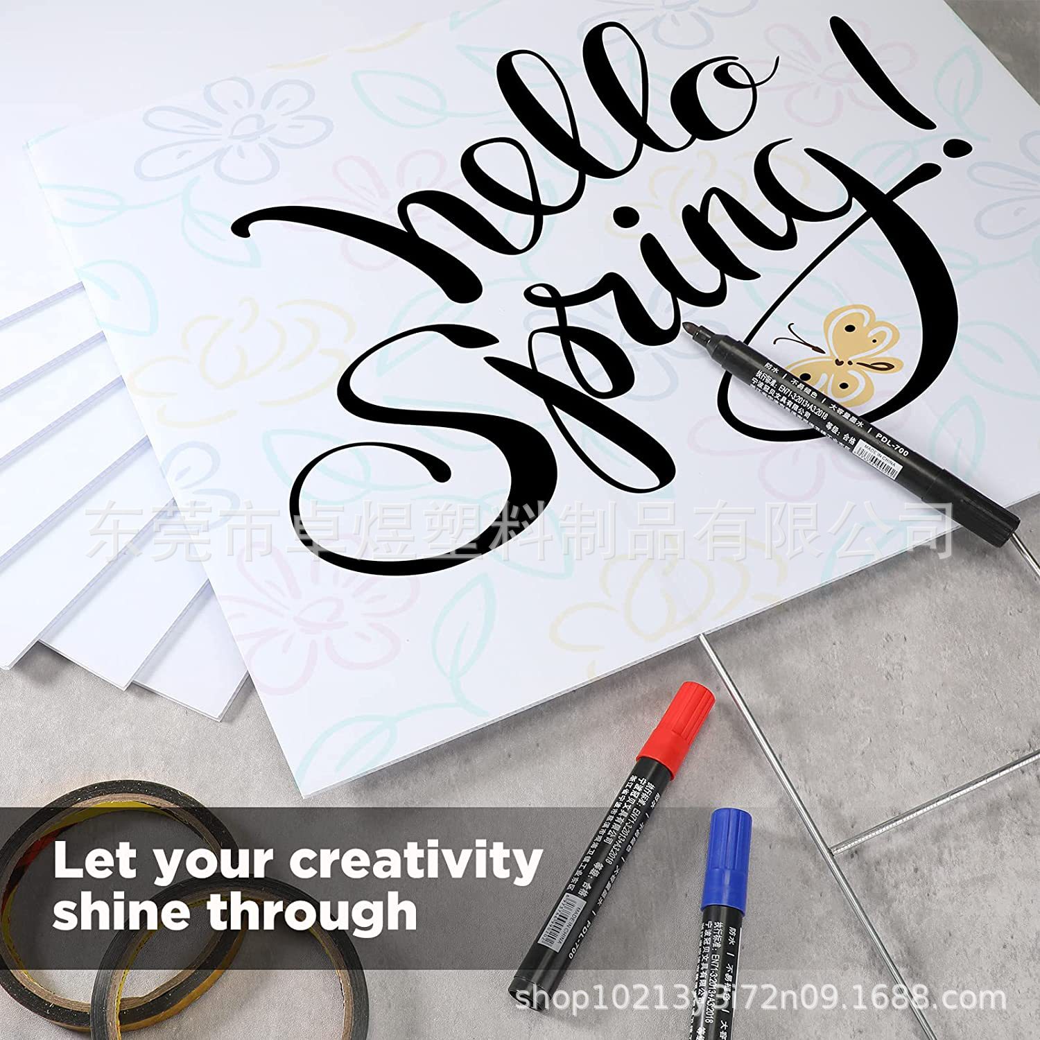 2023 Factory Direct Cross-border PP Hollow Board Whiteboard Corrugated Board Courtyard Logo Outdoor Notice Blank Ground Insert