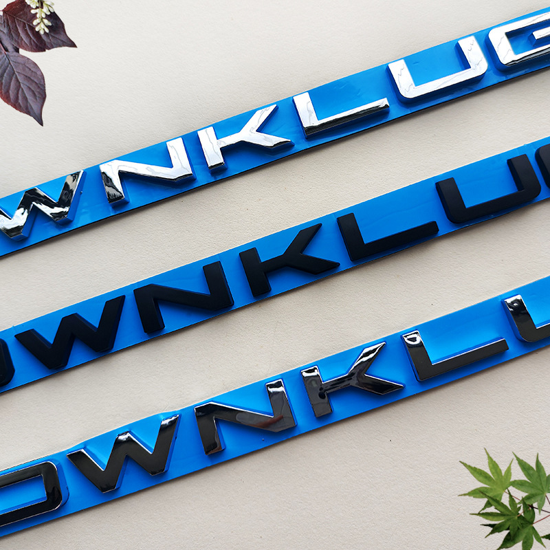 Bright Silver Letter Car Logo 3D Stereo Car Sticker Split Chrome-Plated Rear Sticker Car Modified Body Sticker Electroplated Car Logo