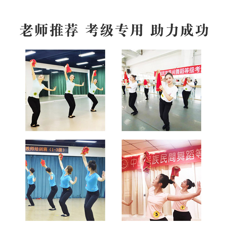 Hand Silk Flower Grade Examination Special Dance Yangko Handkerchief Adult Northeast Errenzhuan Performance Turn Towel Dance Octagonal Towel