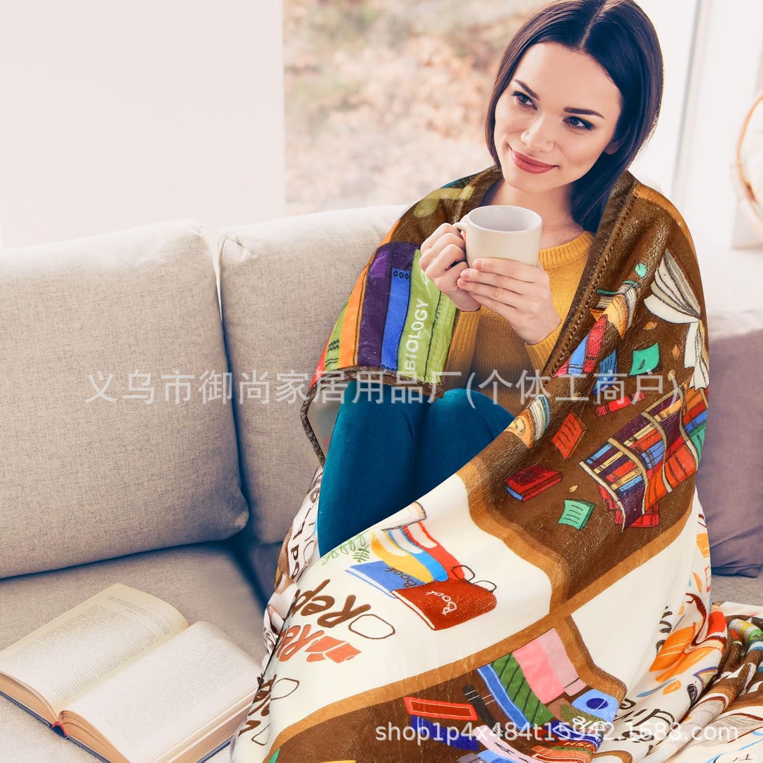 Book Blanket Reading Blanket Book Lover Gift Book Blanket Reading Blanket Gift Throw Bookmark Book Blanket