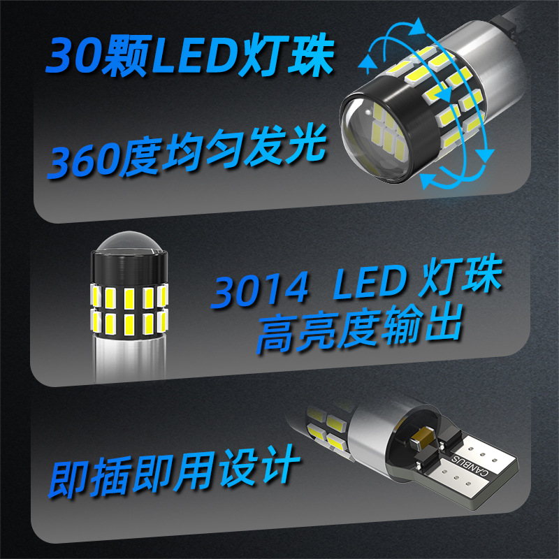 Cross-border hot sale led car light car width light 3014 30smd license plate light t10 decoding reading light car light