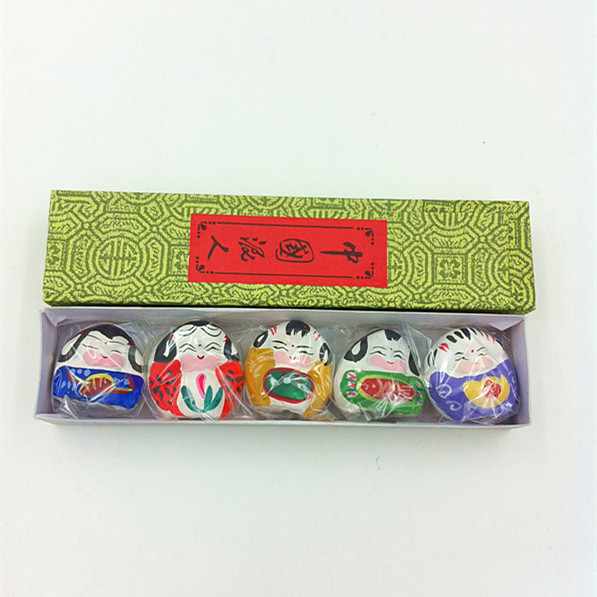 Chinese Style Peking Opera Facial Makeup Small Clay Figurine Ornaments Folk Handicrafts for Foreigners Special Overseas Gifts