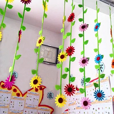 Kindergarten Classroom Corridor Environment Layout Materials Shopping Mall Shop Ceiling Hanging Decoration Creative Sunflower Flower Pendant
