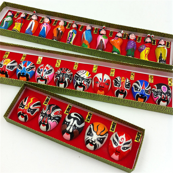 Фигурка из глины в китайском стиле, маска для китайской оперы, народные ремесла, специальные подарки для иностранцев