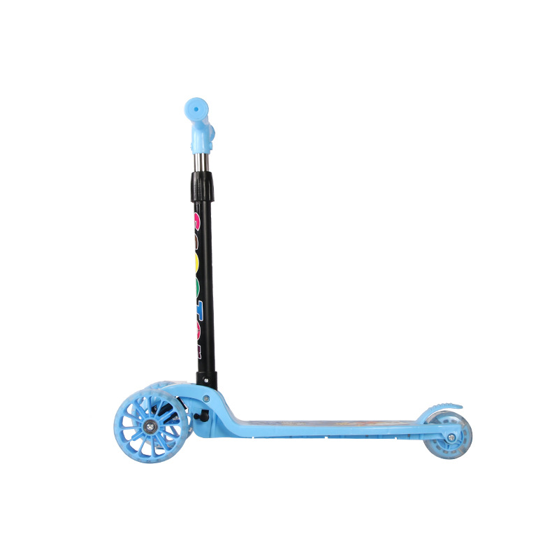 folding children's scooter three-wheel flash meter high pedal scooter toy stroller