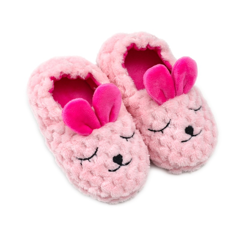 Cross-border supply of new children's cotton slippers autumn and winter warm home corn down rabbit cotton slippers