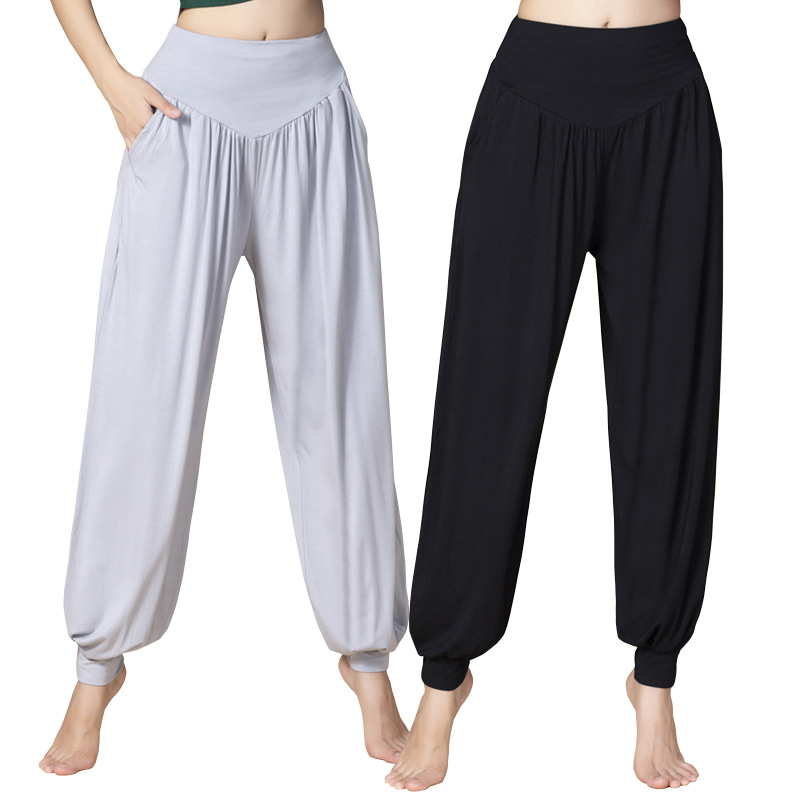 Dance Pants Yoga Pants Pocket Bloomers Wide Leg Pants High Waist Modern Dance Pants Loose Adult Casual Home Pants