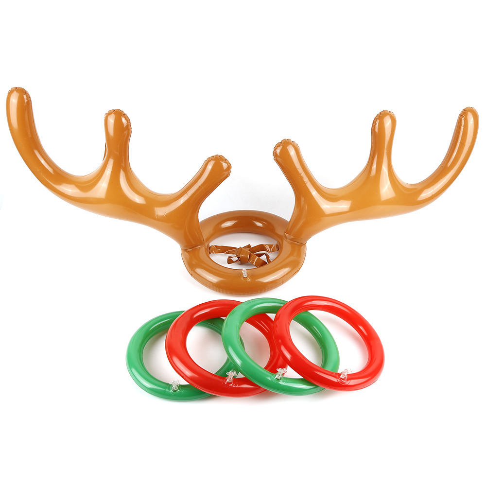 Spot Amazon Inflatable Antler Headgear Elk Inflatable Ring Christmas Throwing Party Interactive Toy