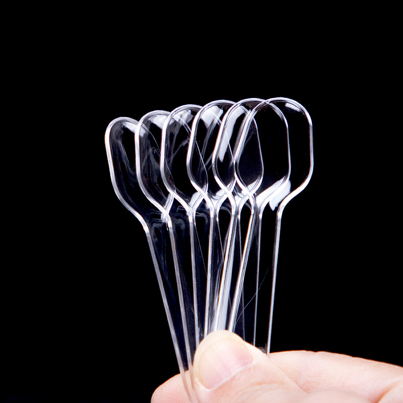 Trumpet flower disposable spoon transparent ice cream spoon jelly spoon ice cream spoon crystal spoon