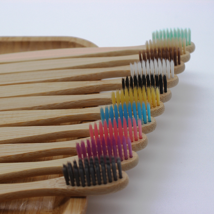 Bamboo toothbrush hotel homestay log brush bamboo carbon wool sharpened wire non-disposable toothbrush source manufacturers spot