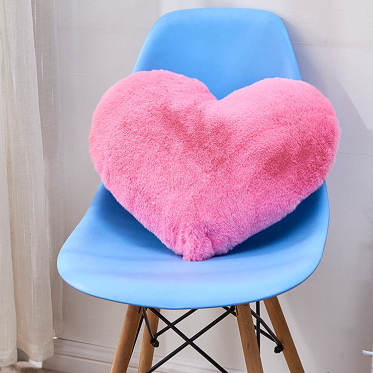 One-piece delivery solid color imitation rabbit fur pillow car pillow heart-shaped sofa waist Pillow sofa seat short plush cushion