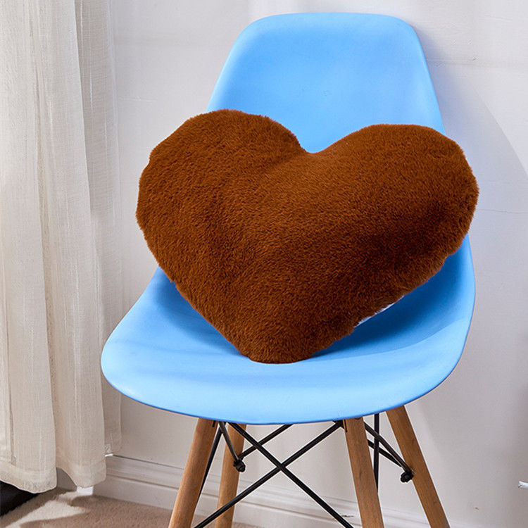 One-piece delivery solid color imitation rabbit fur pillow car pillow heart-shaped sofa waist Pillow sofa seat short plush cushion