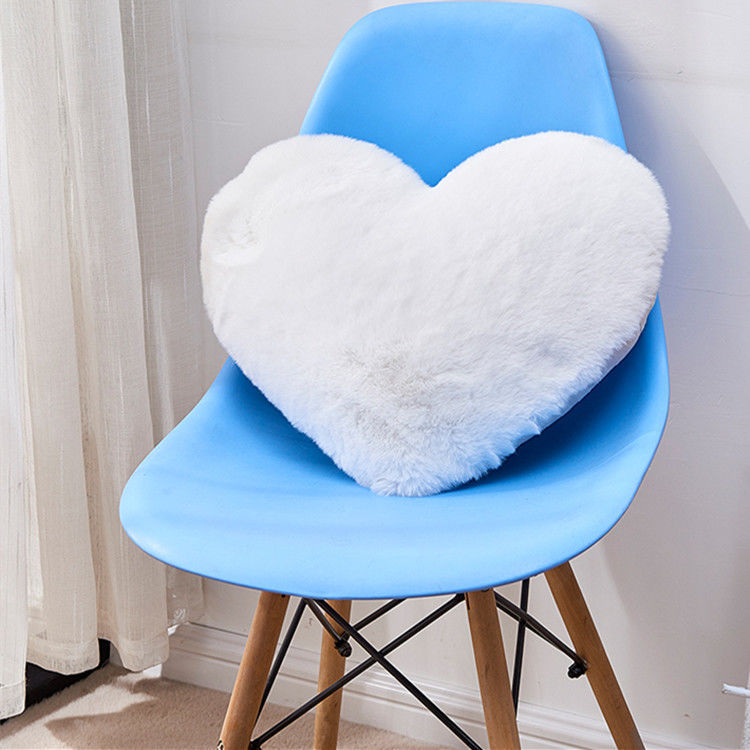 One-piece delivery solid color imitation rabbit fur pillow car pillow heart-shaped sofa waist Pillow sofa seat short plush cushion