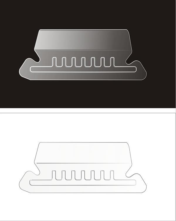 Factory Index transparent PVC label clip split PVC soft tooth card clip transparent clip