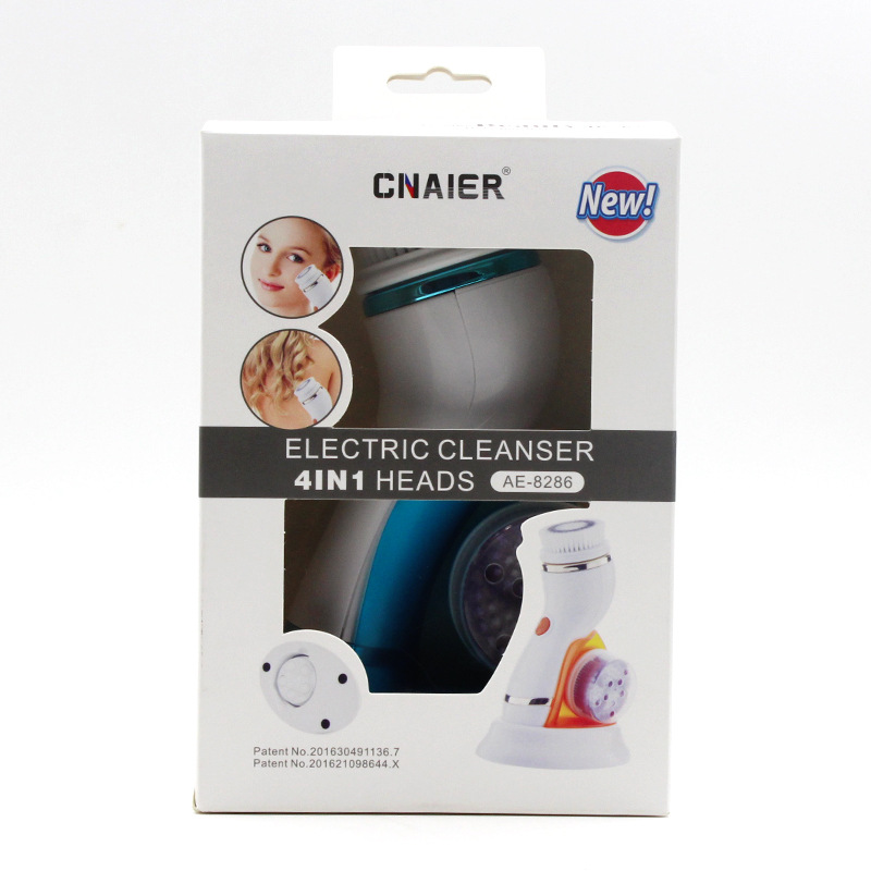 Cross-Border Aier Facial Cleansing Instrument Four-In-One Silicone Electric Facial Cleansing Instrument Rechargeable Facial Pore Multifunctional Cleaner