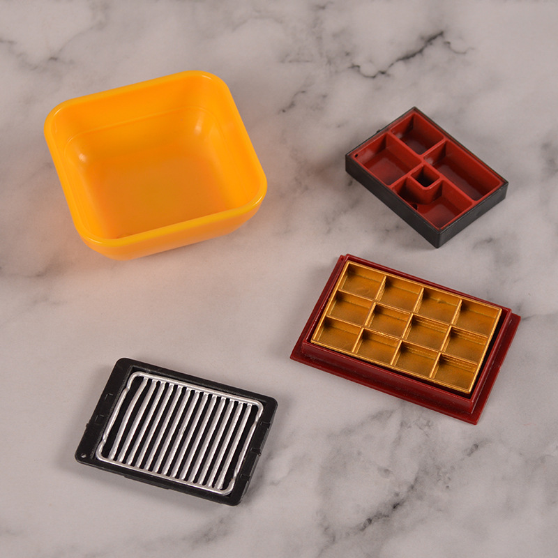 Simulation Blue and Flower Bowl Plate Steamer Miniature Food and Play Container Mini Kitchenette Handmade DIY Soft Pottery Clay Utensil