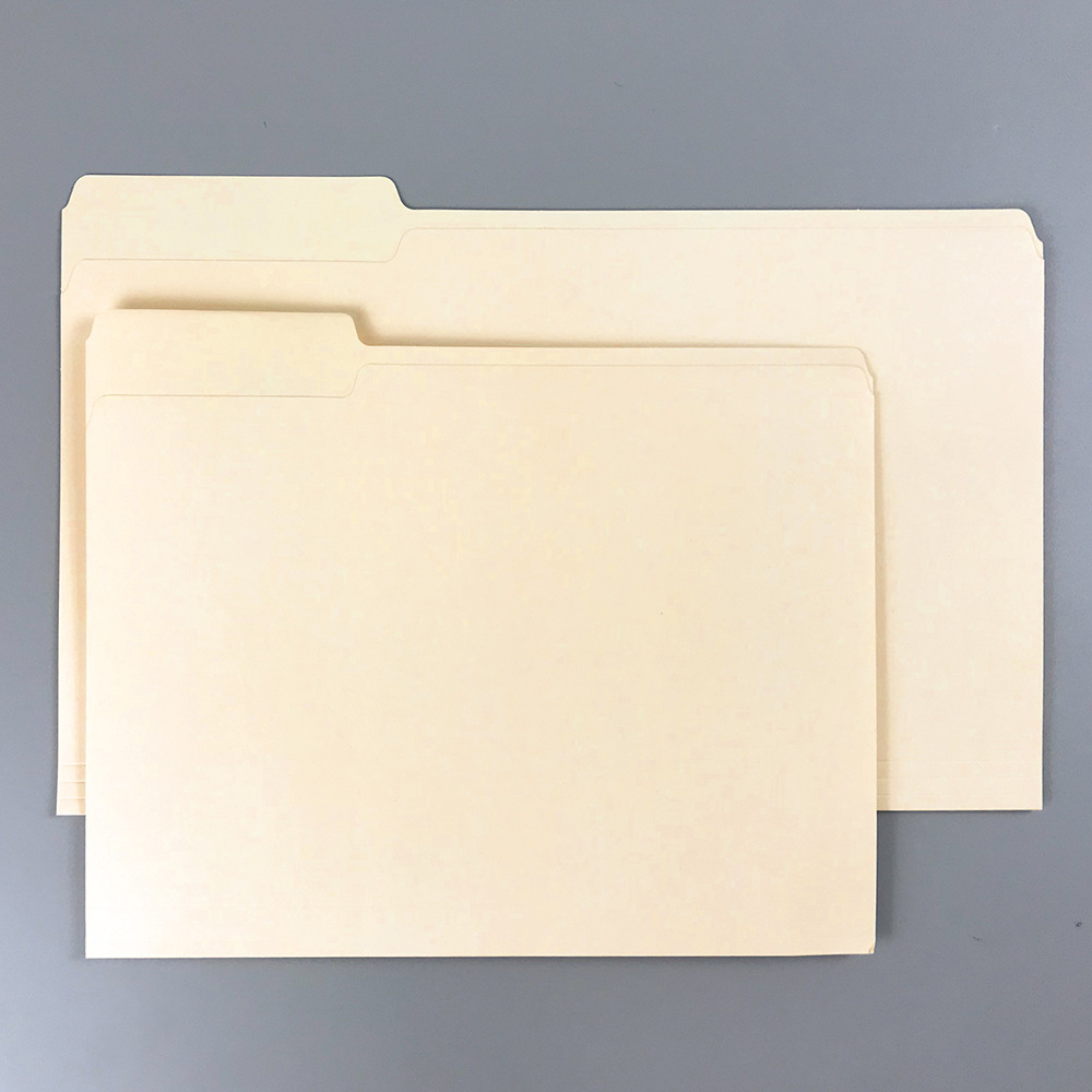 Cross-Border Best-Selling Beige Manila Paper Letter Size Paper Folder with 1/3 Label Space, American A4 Legal Size