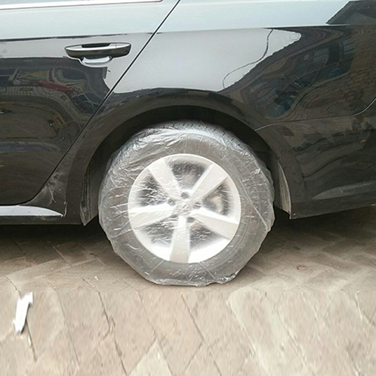 Tire Cover Manufacturer Disposable Pe Transparent Tire Cover Car Plastic Tire Cover Tire Bag Waterproof Cover