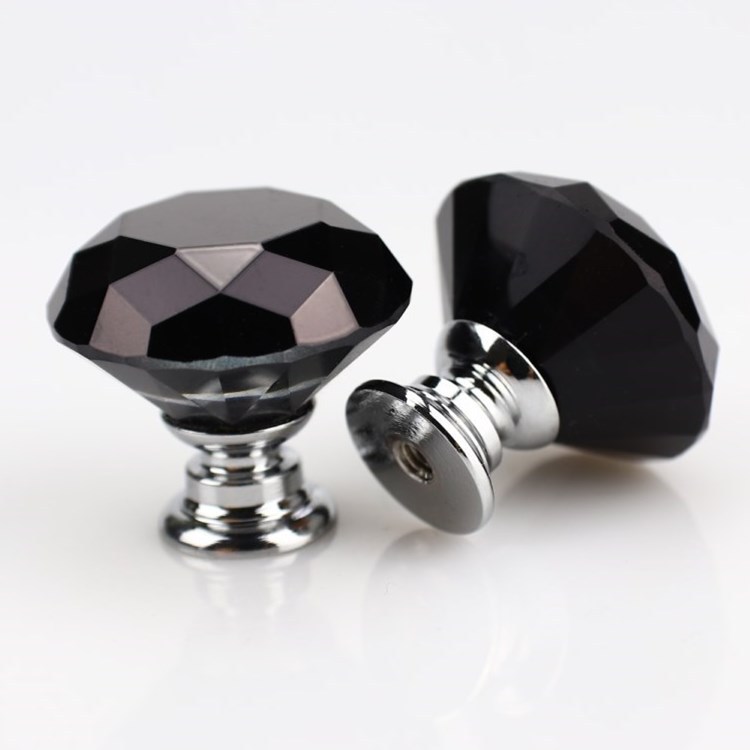 Wardrobe Door Crystal Handle Aluminum Alloy Drawer Handle Cabinet Single Hole Cabinet French Furniture Wenzhou Hardware Plastic