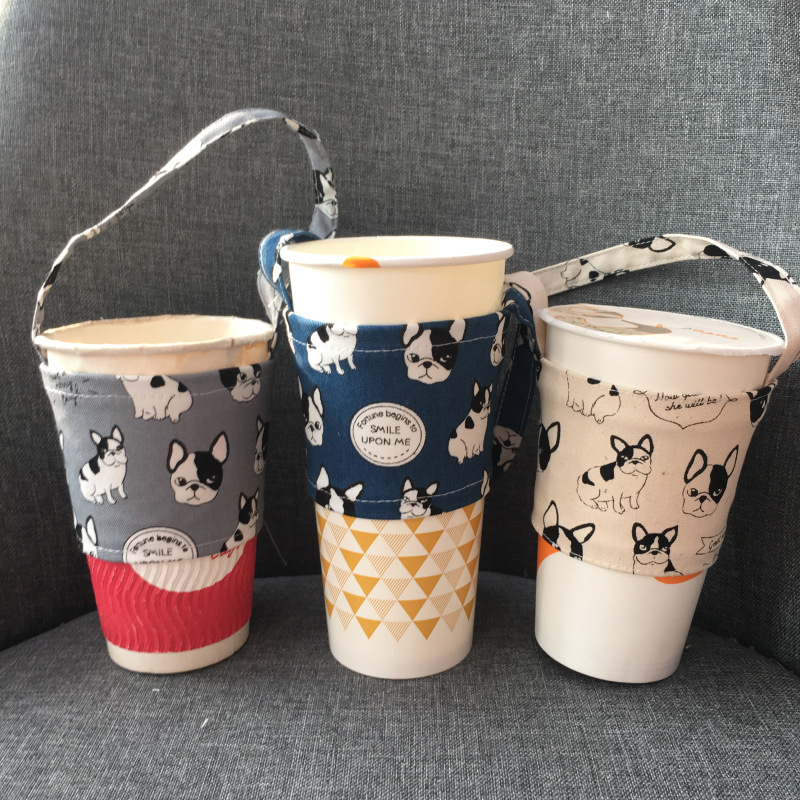 Beverage Bag Chai Dog Dog Cup Set Pug Handbag Milk Tea Bag Famen Hand Cup Bag