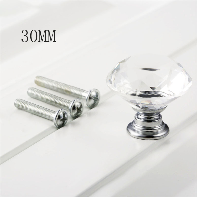 Wardrobe Door Crystal Handle Aluminum Alloy Drawer Handle Cabinet Single Hole Cabinet French Furniture Wenzhou Hardware Plastic