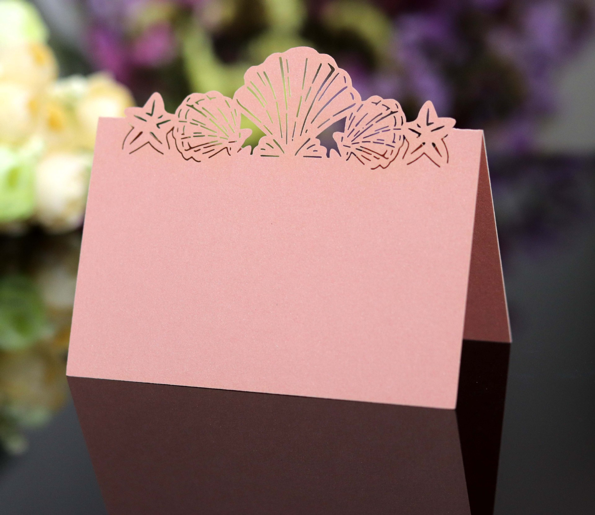 Cross-Border Export Amazon Wedding Butterfly Hollow Seat Card Laser Card Ice White Shell Table Card Signature Card