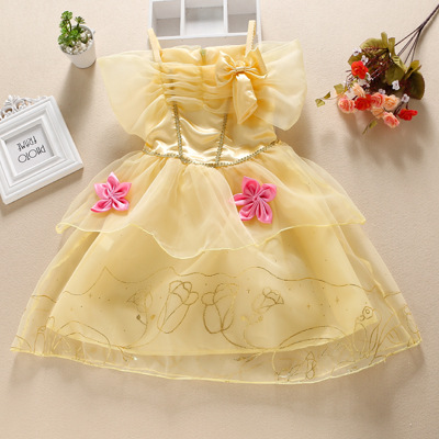 Summer girls dress European and American children's dress Frozen princess dress a generation of hair
