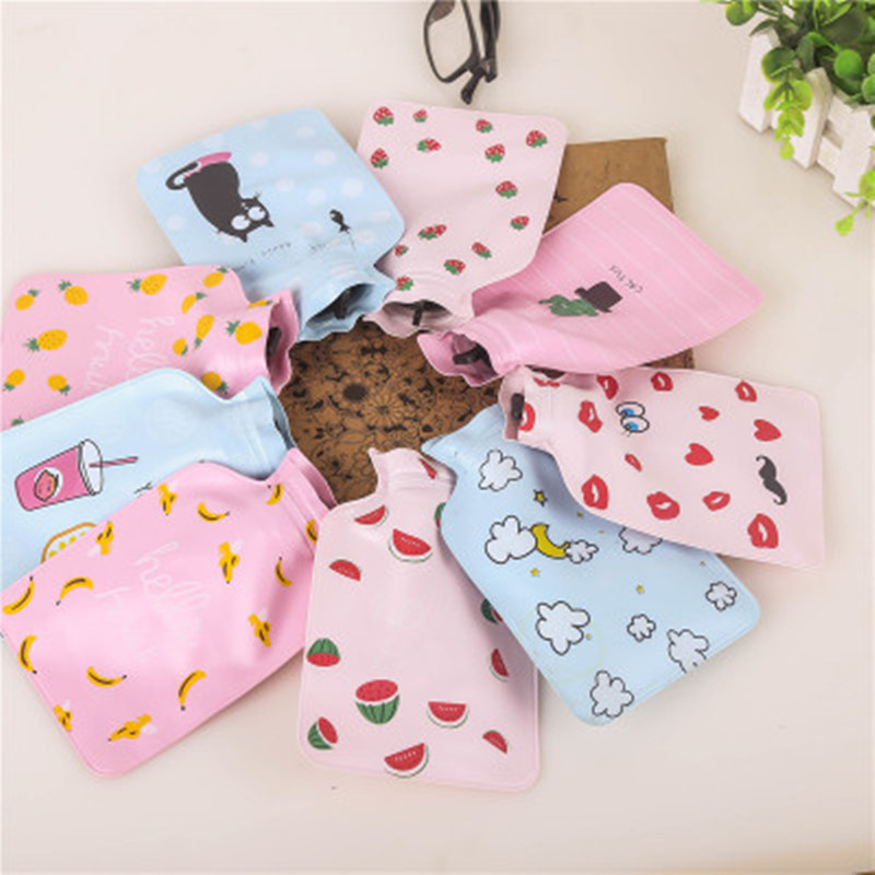 Pvc Pearlescent Small Hot Water Bottle New Mini Water-Filled Hot Water Hand Warmer Cartoon Hot Water Hand Warmer Baby Warmer