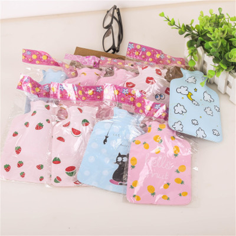 Pvc Pearlescent Small Hot Water Bottle New Mini Water-Filled Hot Water Hand Warmer Cartoon Hot Water Hand Warmer Baby Warmer