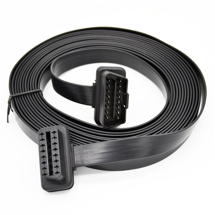 Car GPS extension cable, OBD extension flat cable 16 core full flat cable OBD2 adapter cable ultra-thin