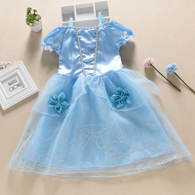 Summer girls dress European and American children's dress Frozen princess dress a generation of hair