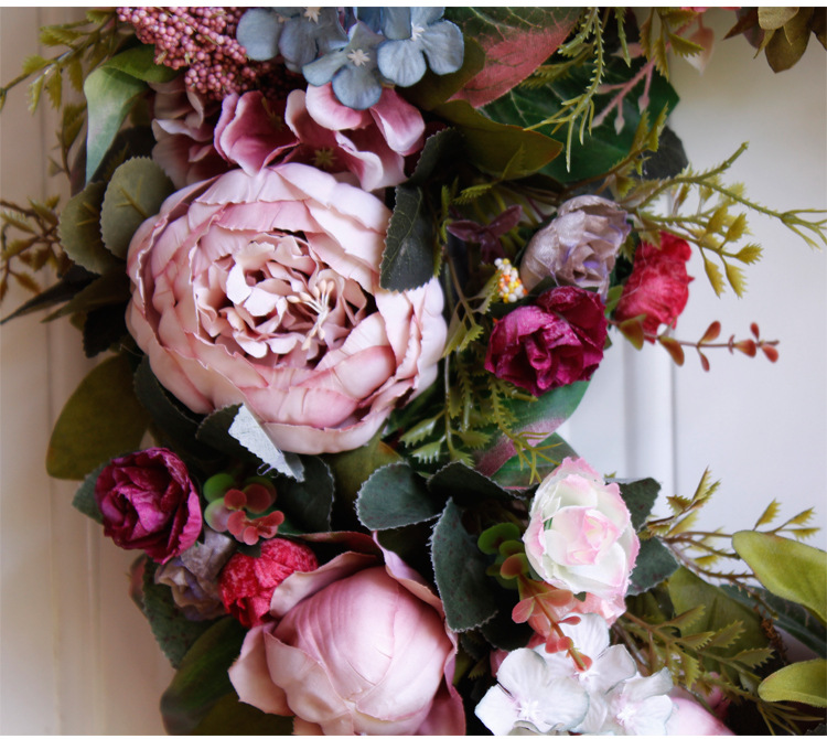 Large wreath 53cm 22 inch artificial flower wreath hanging decoration door decoration wall decoration Amazon AliExpress supply