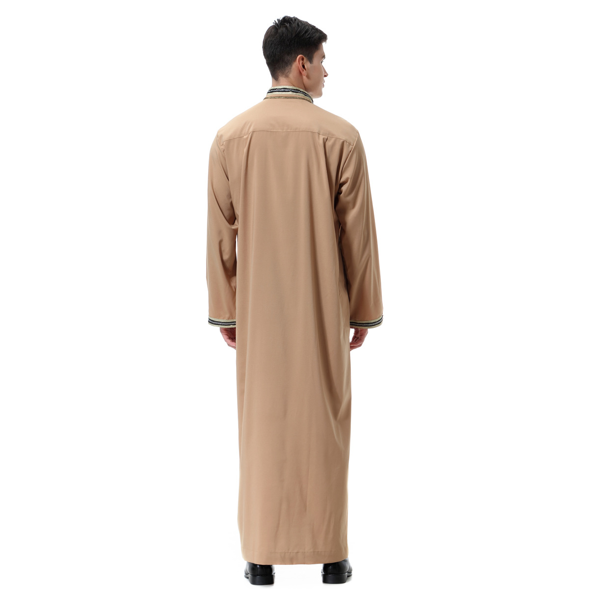 Factory Spot Dong Men's Appliqué Stand Collar Robe, Th810