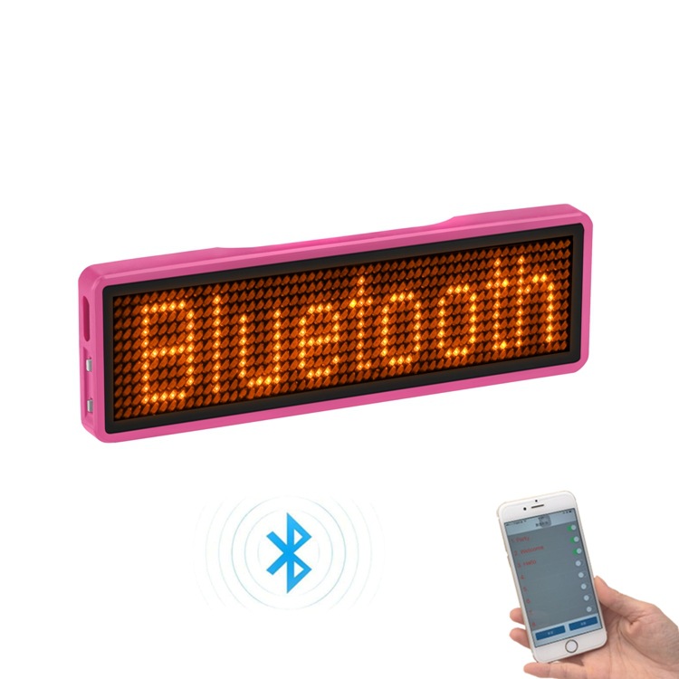 Bluetooth led Badge Wholesale Customized Rechargeable led Digital Badge Word Display Drip Wine Driving Badge