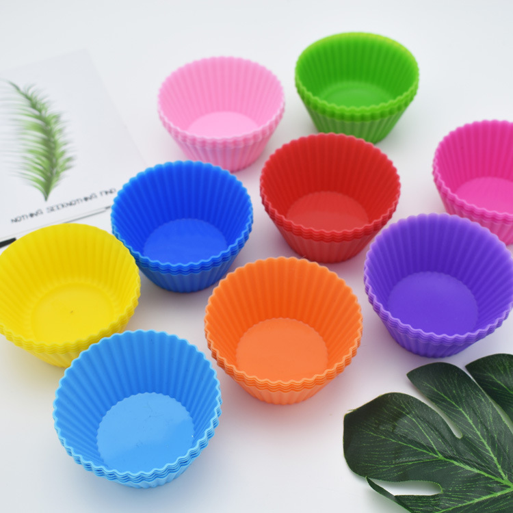 Factory spot silicone Mafen cup baking dessert egg tart pudding 7cm cake mold DIY round cake Cup