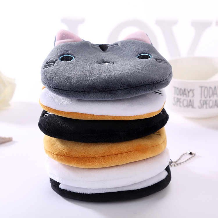 Creative Cute Cartoon Japanese and Korean Student Ladies Zipper Mini Key Coin Storage Japanese Cute Cat Coin Purse
