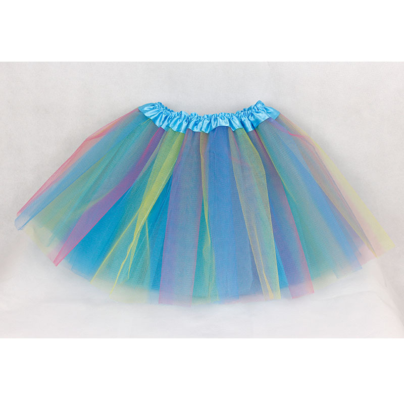 Tutu Skirt Twill Rainbow Skirt Princess Mesh Skirt European and American Mesh Skirt Children's Skirt Puffy Children's Style