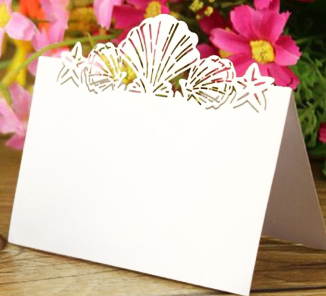 Cross-Border Export Amazon Wedding Butterfly Hollow Seat Card Laser Card Ice White Shell Table Card Signature Card
