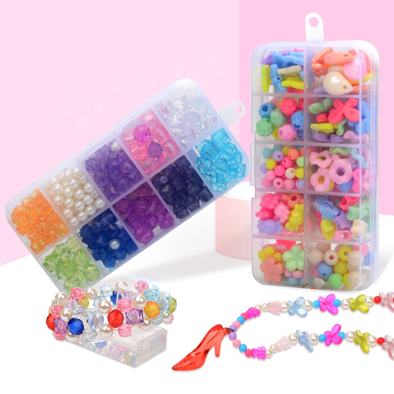 Children's beaded toys suit girls' diy handmade beaded necklace acrylic beaded play house toys
