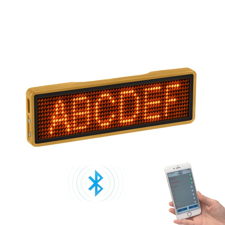 Bluetooth led Badge Wholesale Customized Rechargeable led Digital Badge Word Display Drip Wine Driving Badge