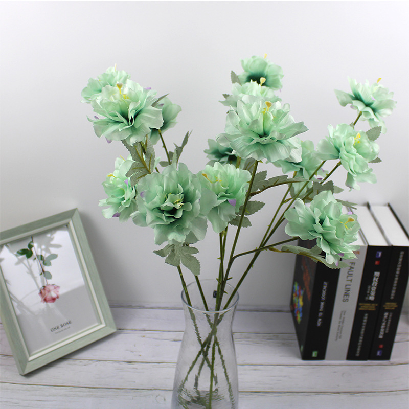 Grass heart peony simulation artificial bouquet silk flower fake flower photo bouquet factory wholesale home furnishings soft flowers