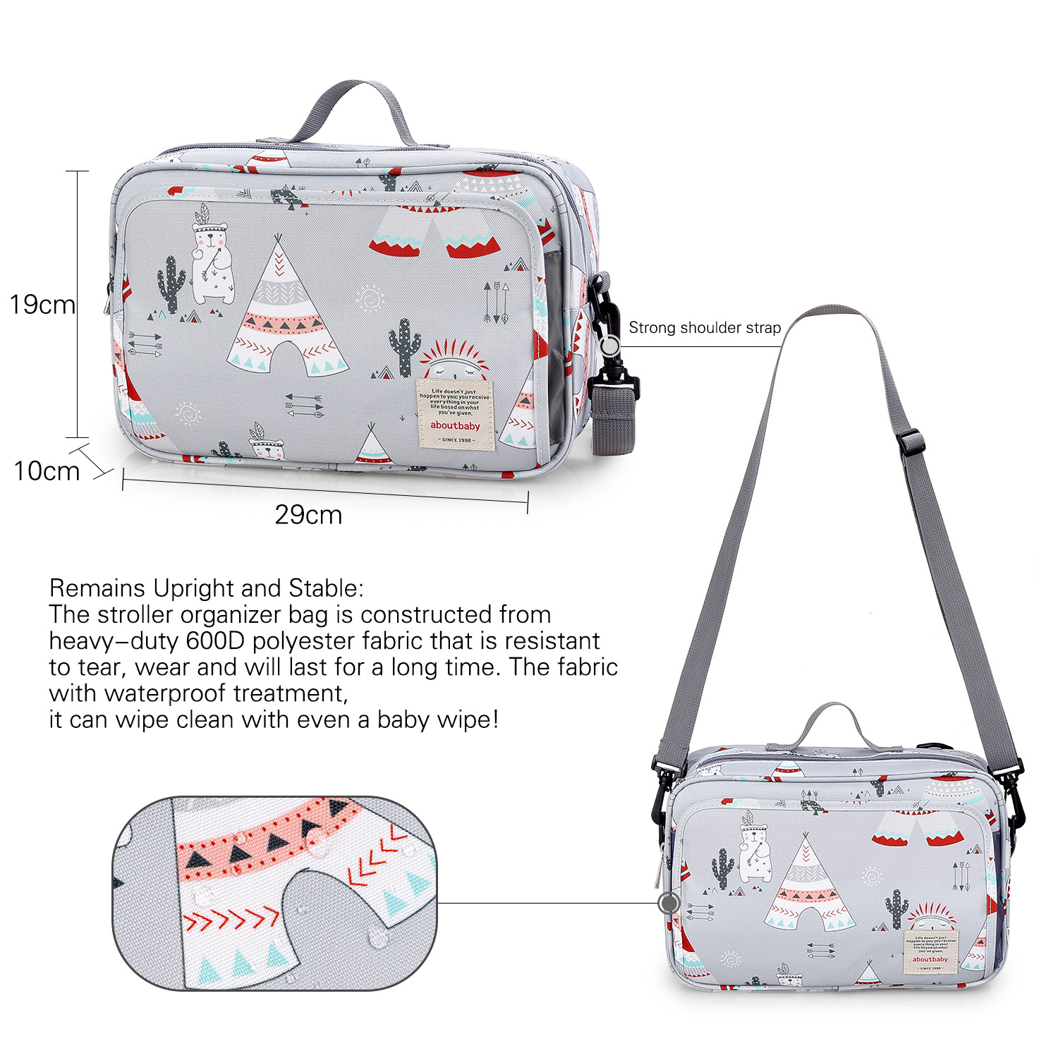 Aboutbaby Diaper Storage Packaging Diaper Diaper Bag Portable Baby Outing Mommy Bag