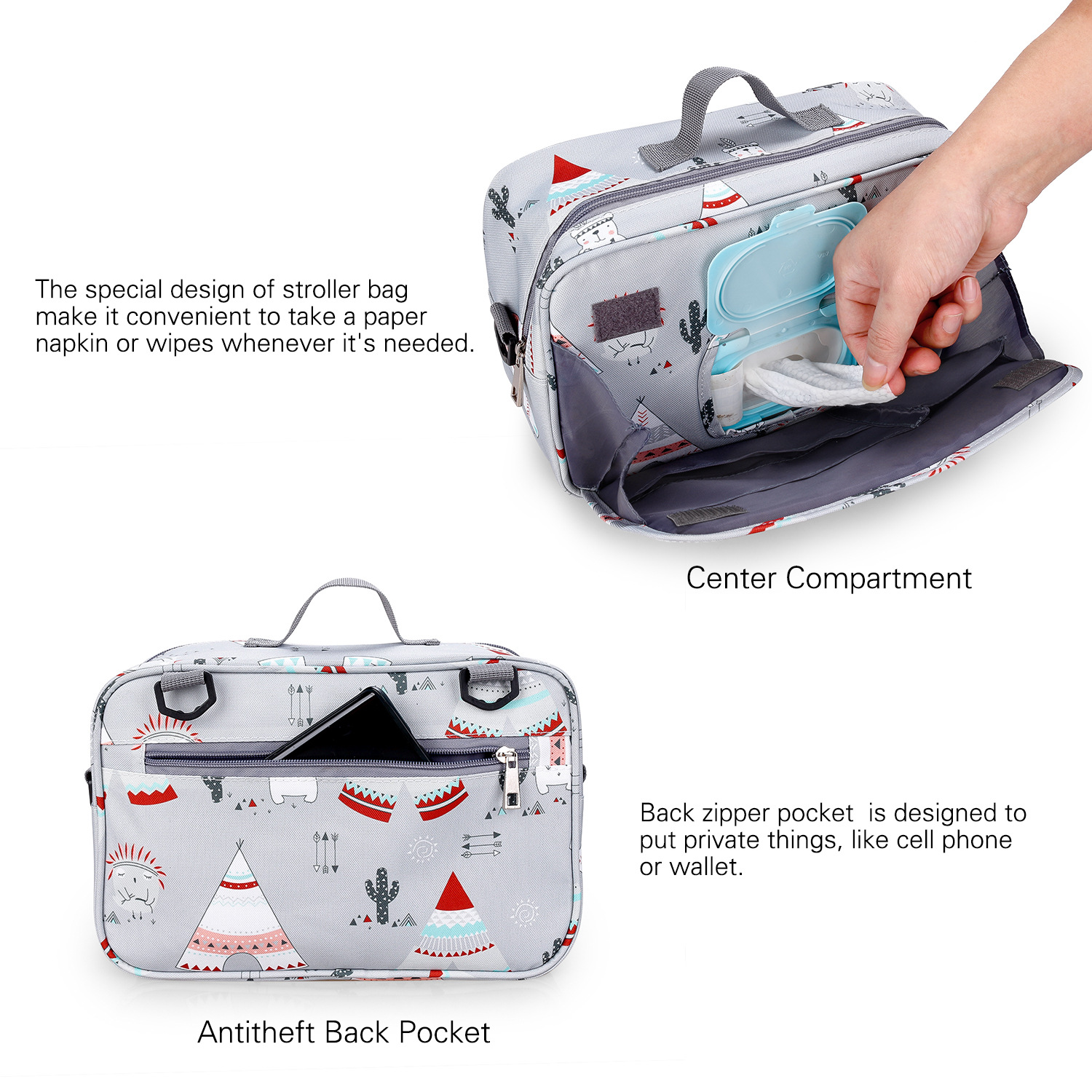 Aboutbaby Diaper Storage Packaging Diaper Diaper Bag Portable Baby Outing Mommy Bag
