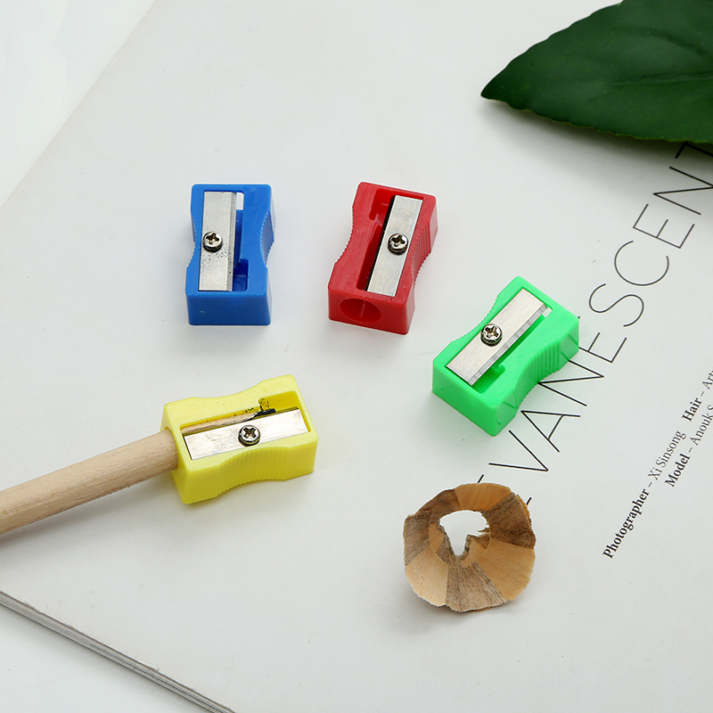 Plastic Square Small Pencil Sharpener Pencil Sharpener Pencil Sharpener Student Children's Stationery Wholesale Foreign Trade