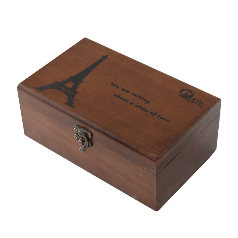 Household Solid Wood Sewing Box Wholesale Wooden Sewing Tools Storage Box Retro Storage Portable Set Box