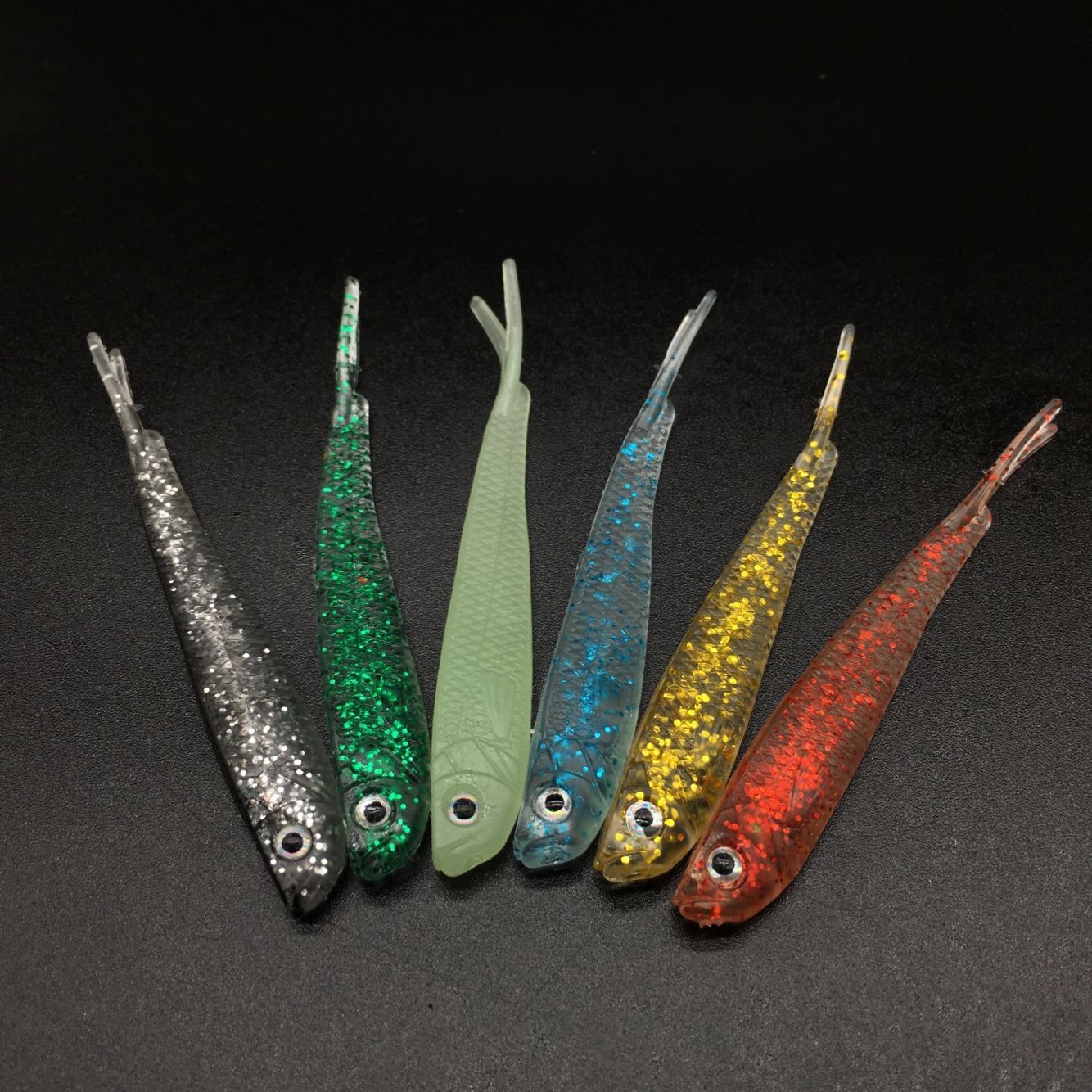 Sticky eye fork tail fish Luya soft bait 7cm2g cut tail simulation fake fish soft bait fishing gear cross-border e-commerce in stock wholesale