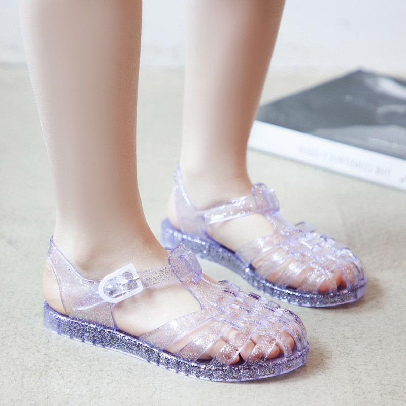 Sandals summer boys and girls crystal shoes 2021 New Korean style simple plastic jelly children's baby shoes fashion