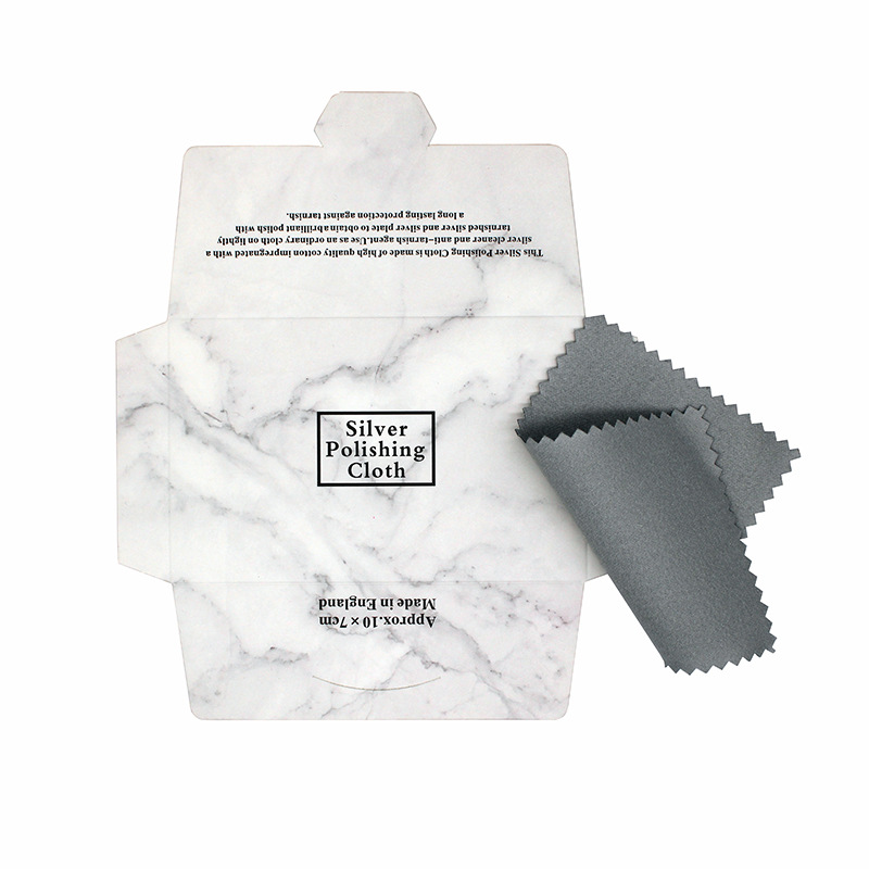 Marbling deerskin velvet double-sided velvet separately packaged factory wholesale printable 6.5 * 10cm silver cloth